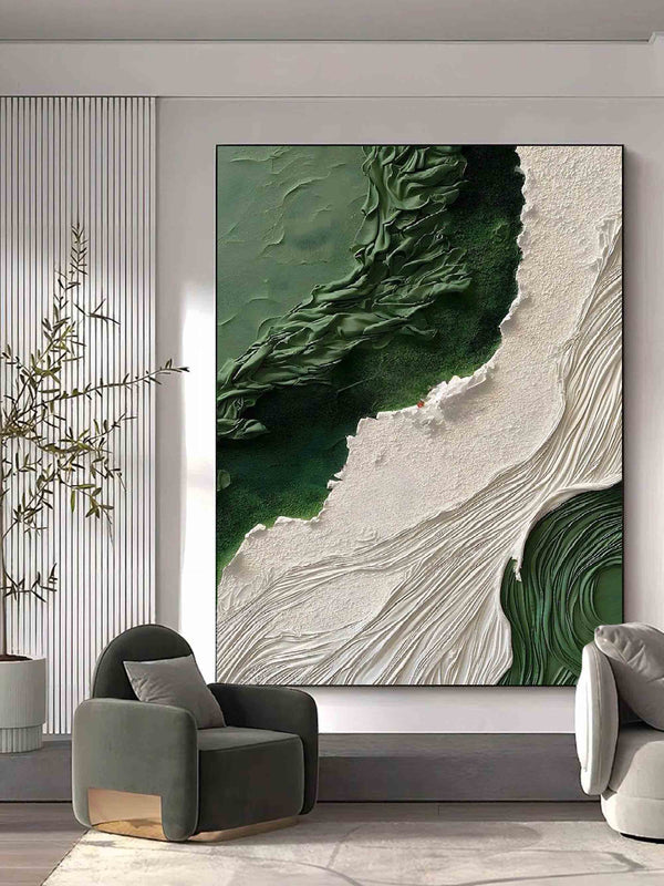 3D Green White Wave