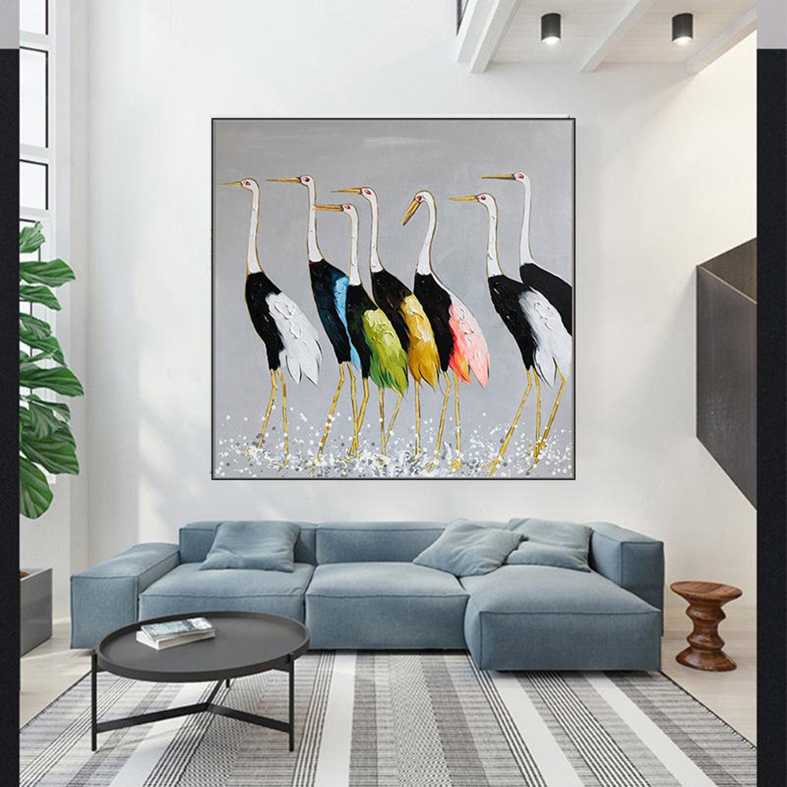 Seven Cranes Painting