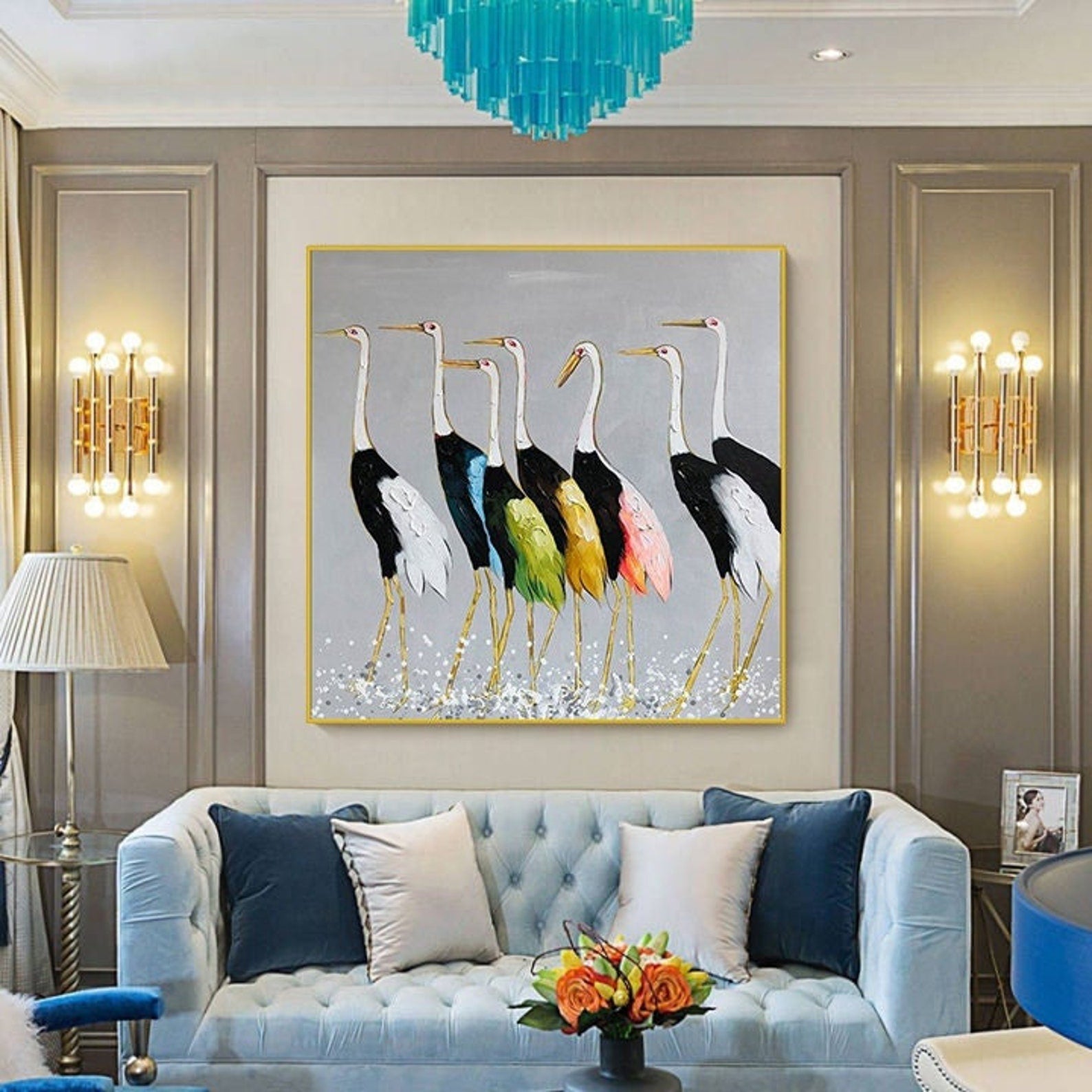 Seven Cranes Painting