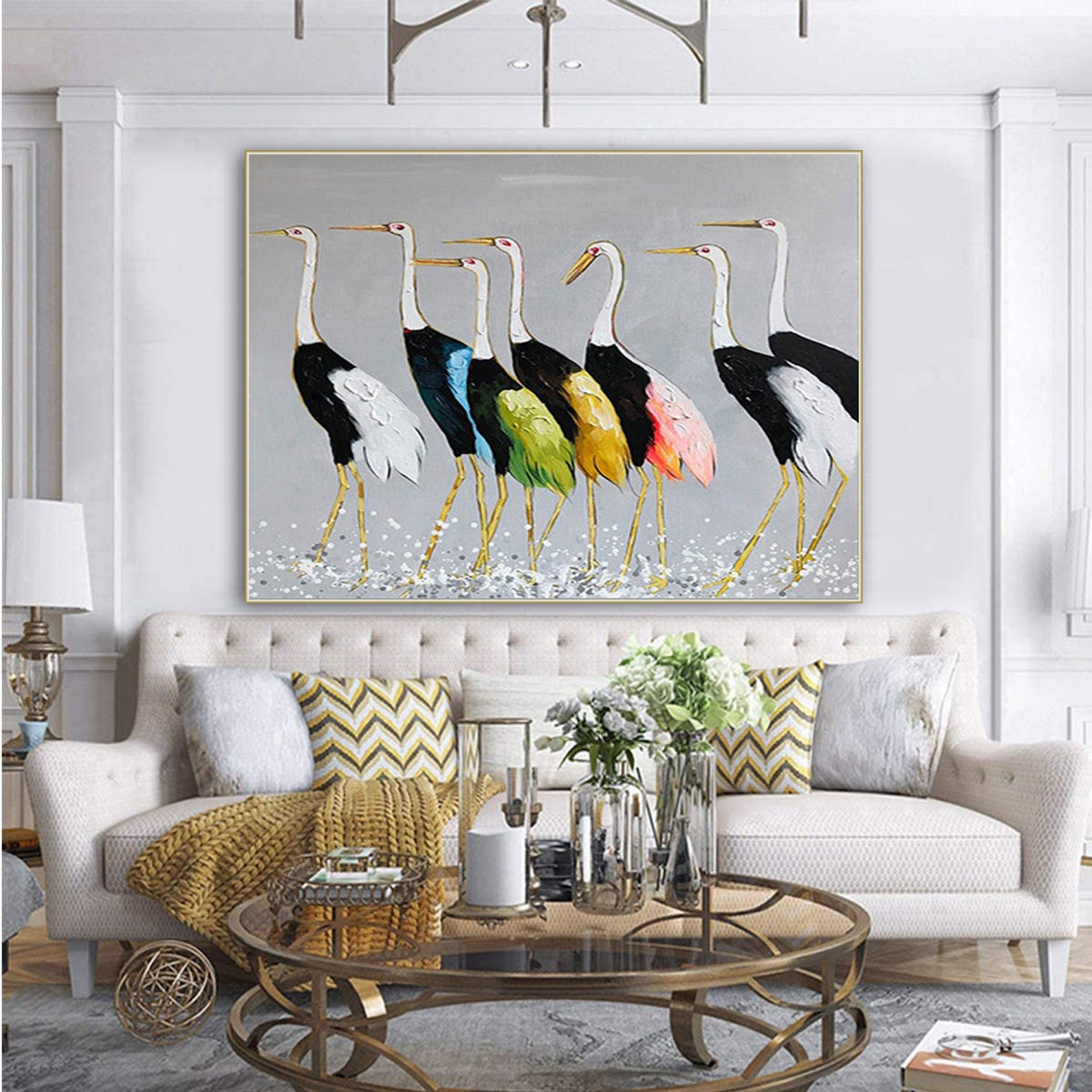 Seven Cranes Painting