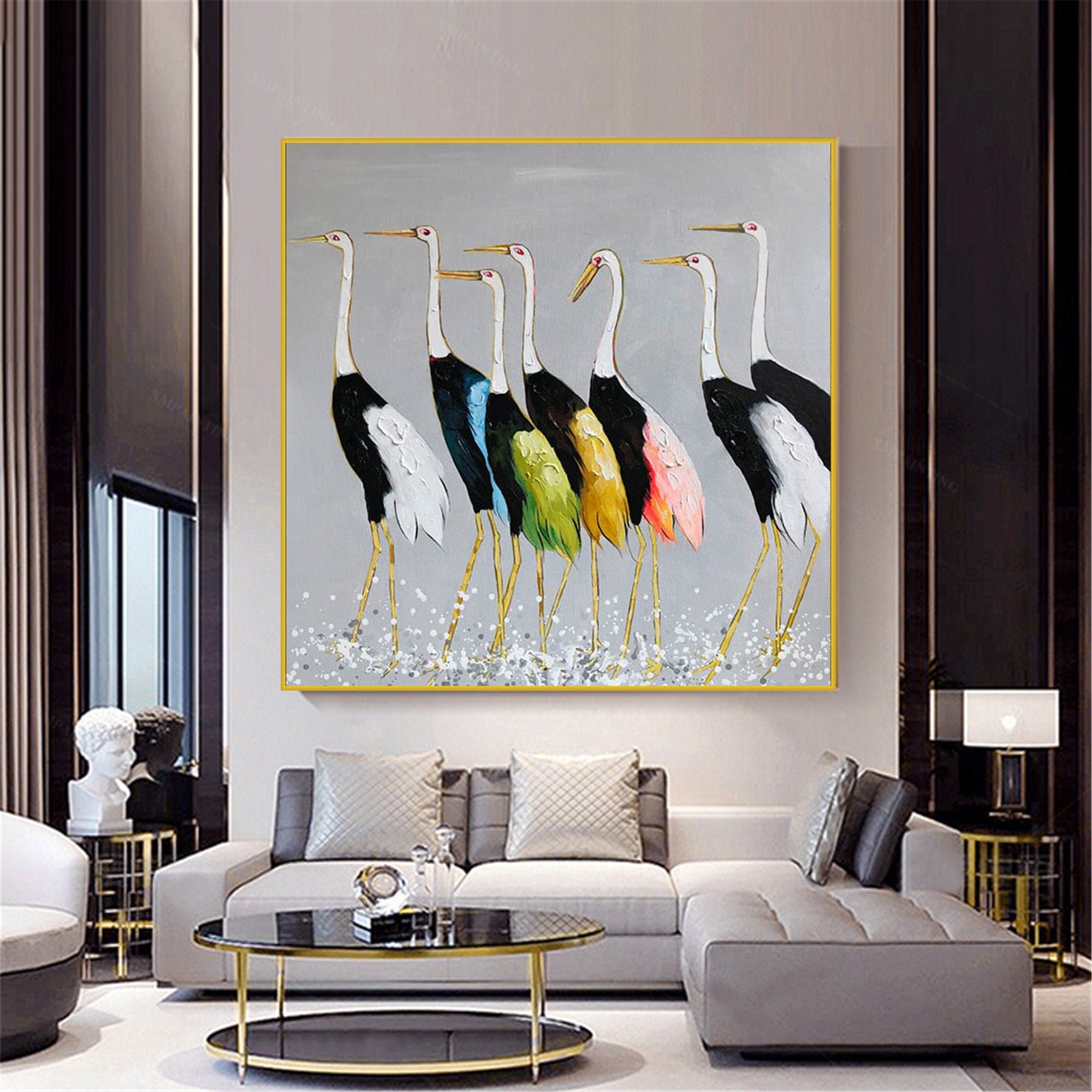 Seven Cranes Painting