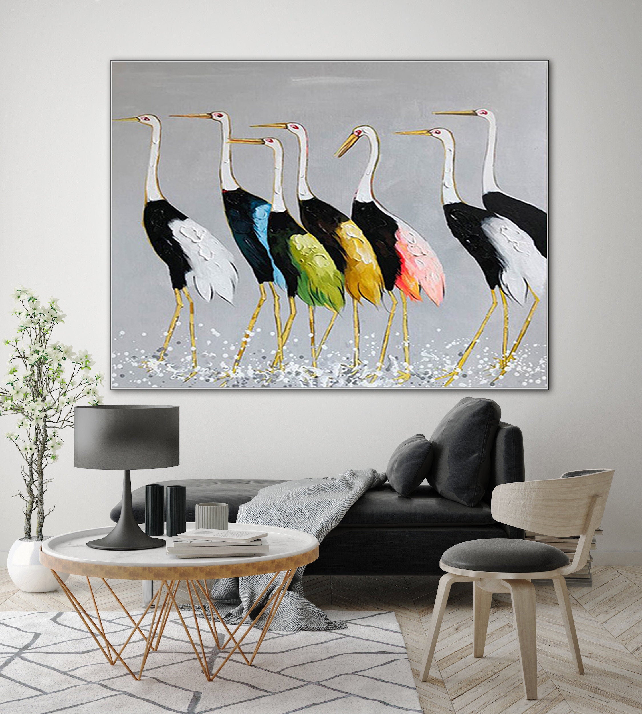 Seven Cranes Painting