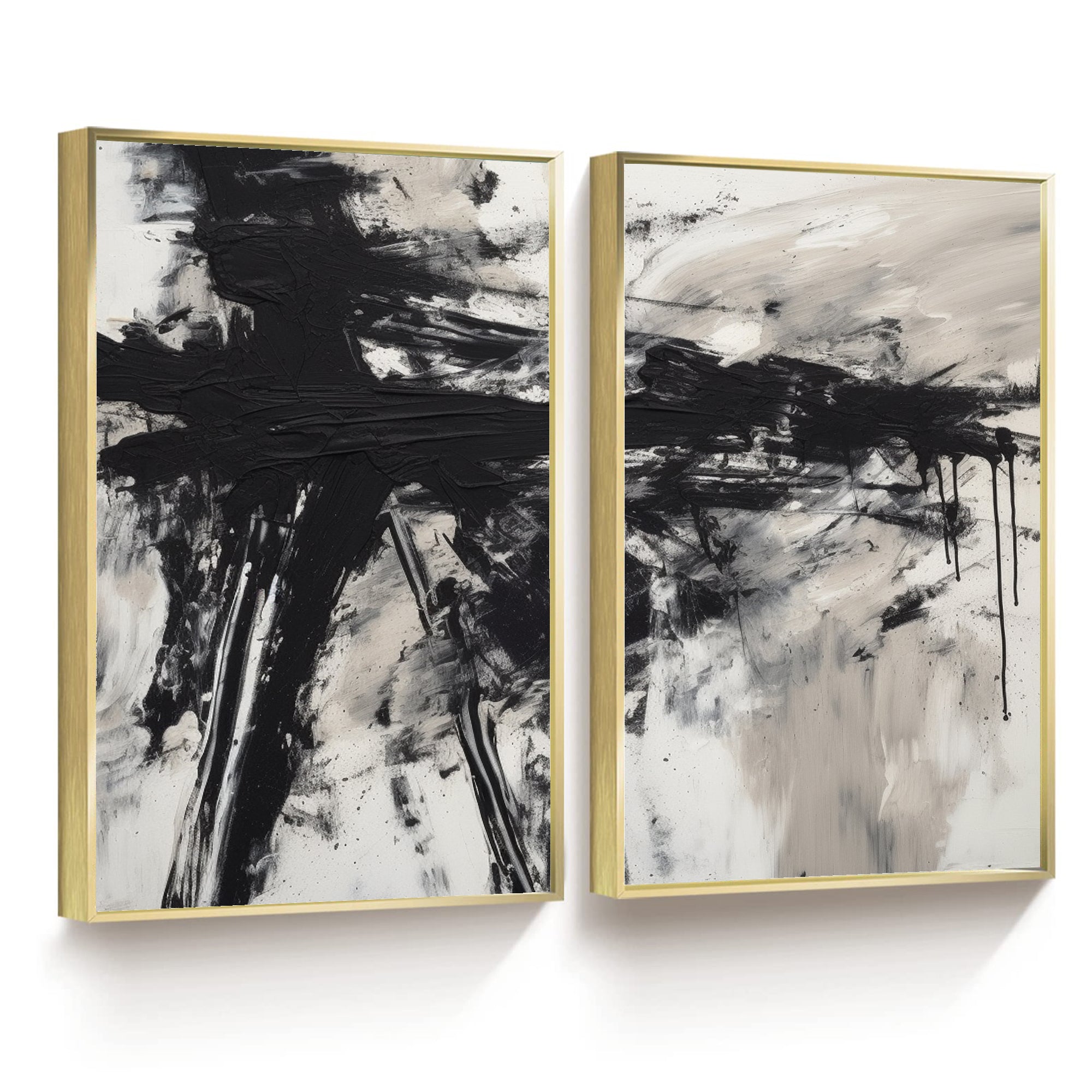 Discover Timeless Elegance: Black and White Modern Style Oil Paintings at Kwing Gallery