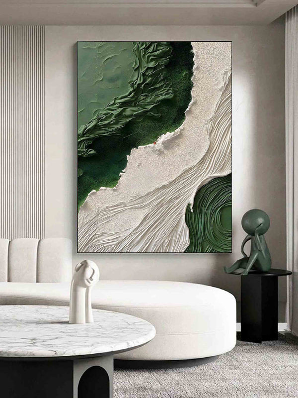 3D Green White Wave