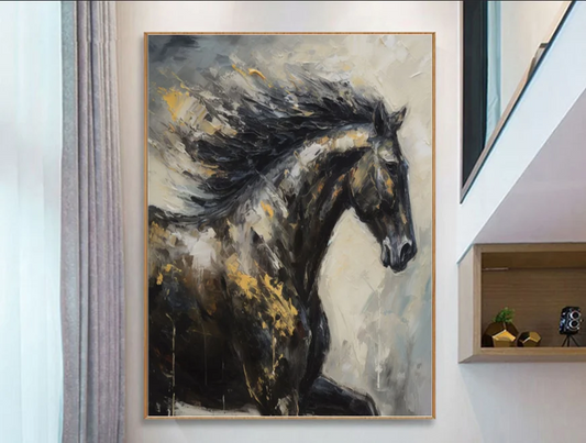 2 Set of Horse Modern Abstract Oil Painting