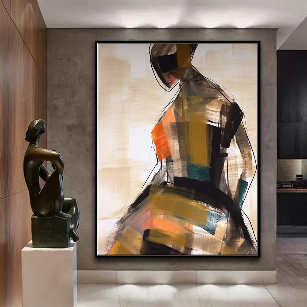 Abstract Figure Wall Art, Modern Contemporary Minimalist Abstract Art AFP244019