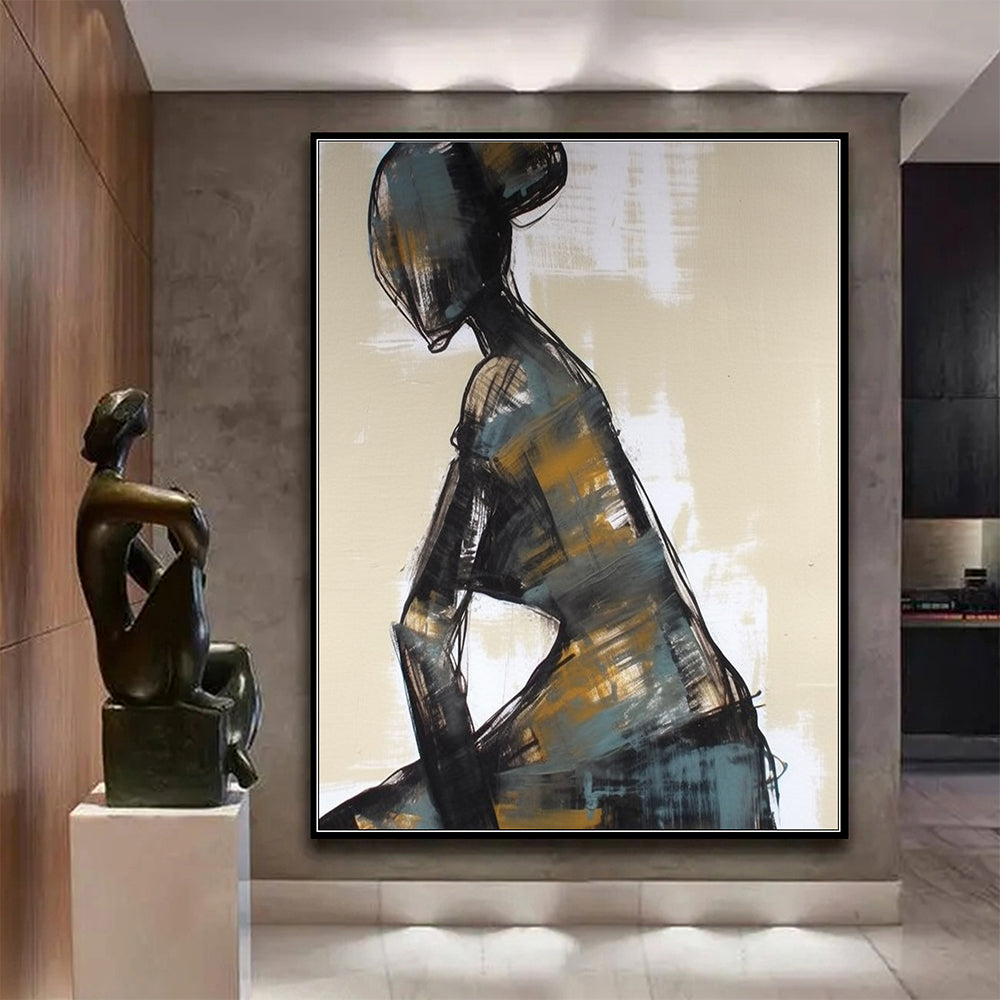 Abstract Figure Wall Art, Modern Contemporary Minimalist Abstract Art AFP244014
