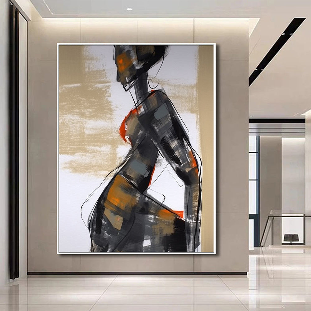 Abstract Figure Wall Art, Modern Contemporary Minimalist Abstract Art AFP244012