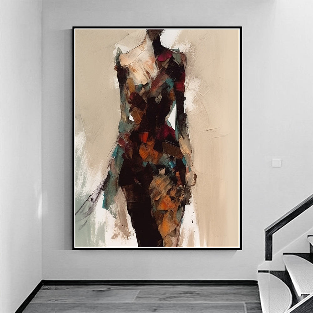 Abstract Colored Figures Oil Painting on Canvas, Large Wall Art Original Famous Painting Modern Wall Art Living Room Home Decor -13