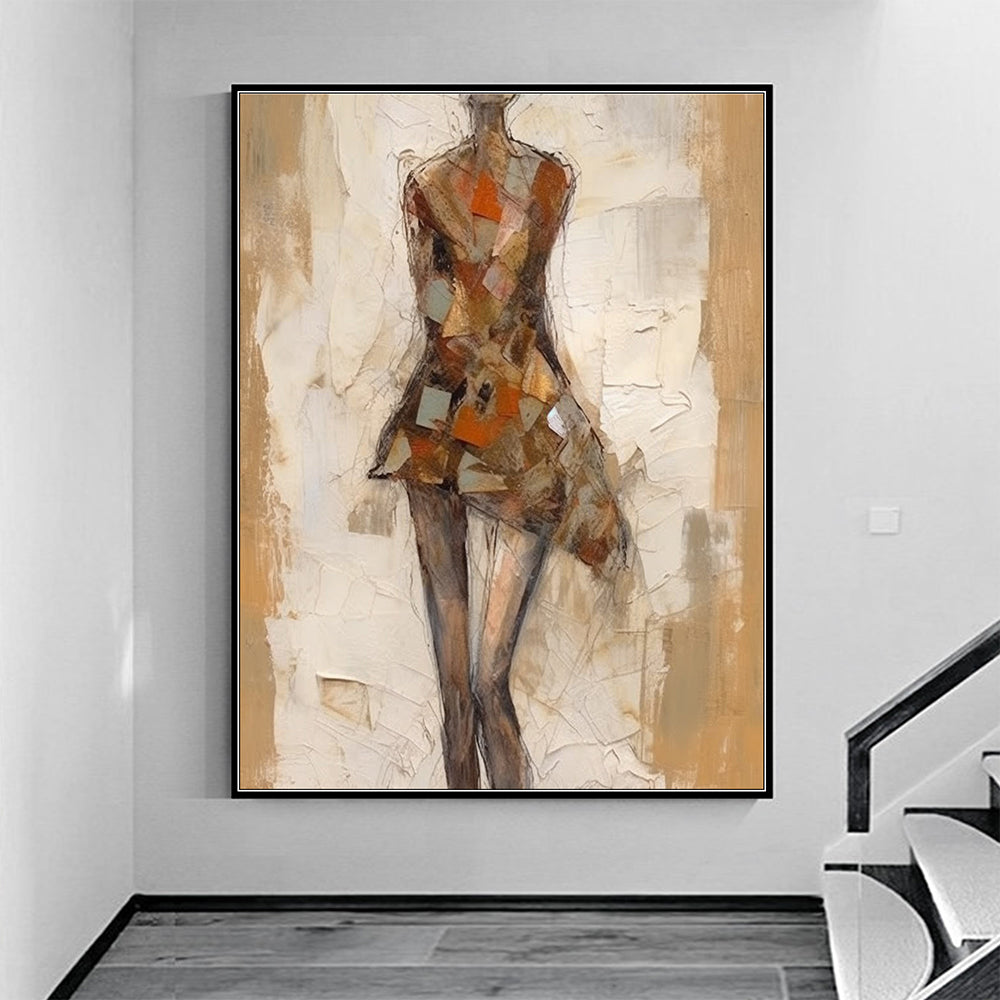 Abstract Colored Figures Oil Painting on Canvas, Large Wall Art Original Famous Painting Modern Wall Art Living Room Home Decor -12