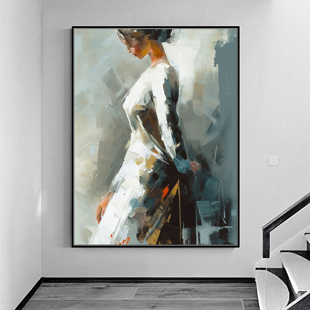 Original Oil Painting Abstract Figures On Canvas -AFP080
