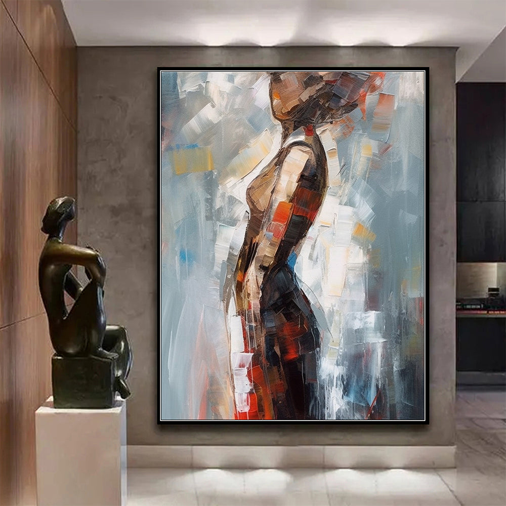 Original Oil Painting Abstract Figures On Canvas -AFP073