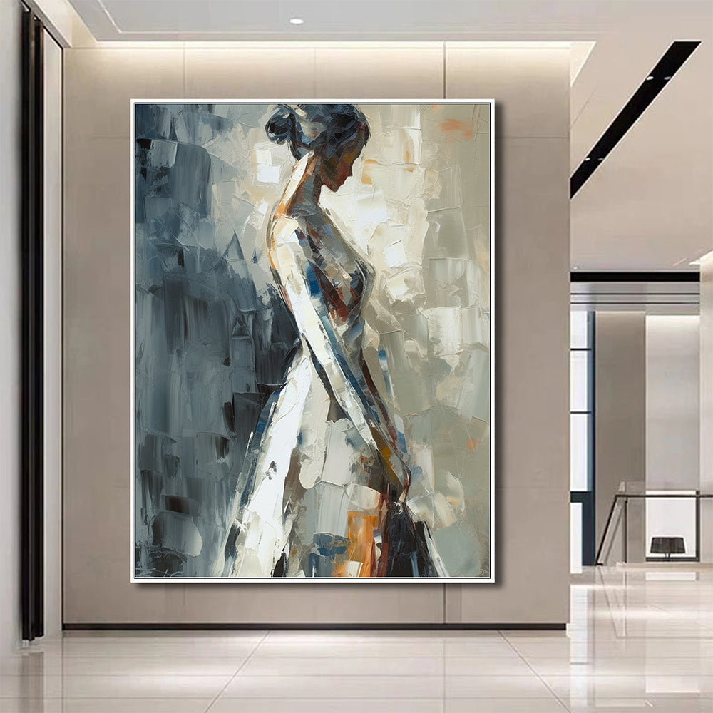 Original Oil Painting Abstract Figures On Canvas -AFP044