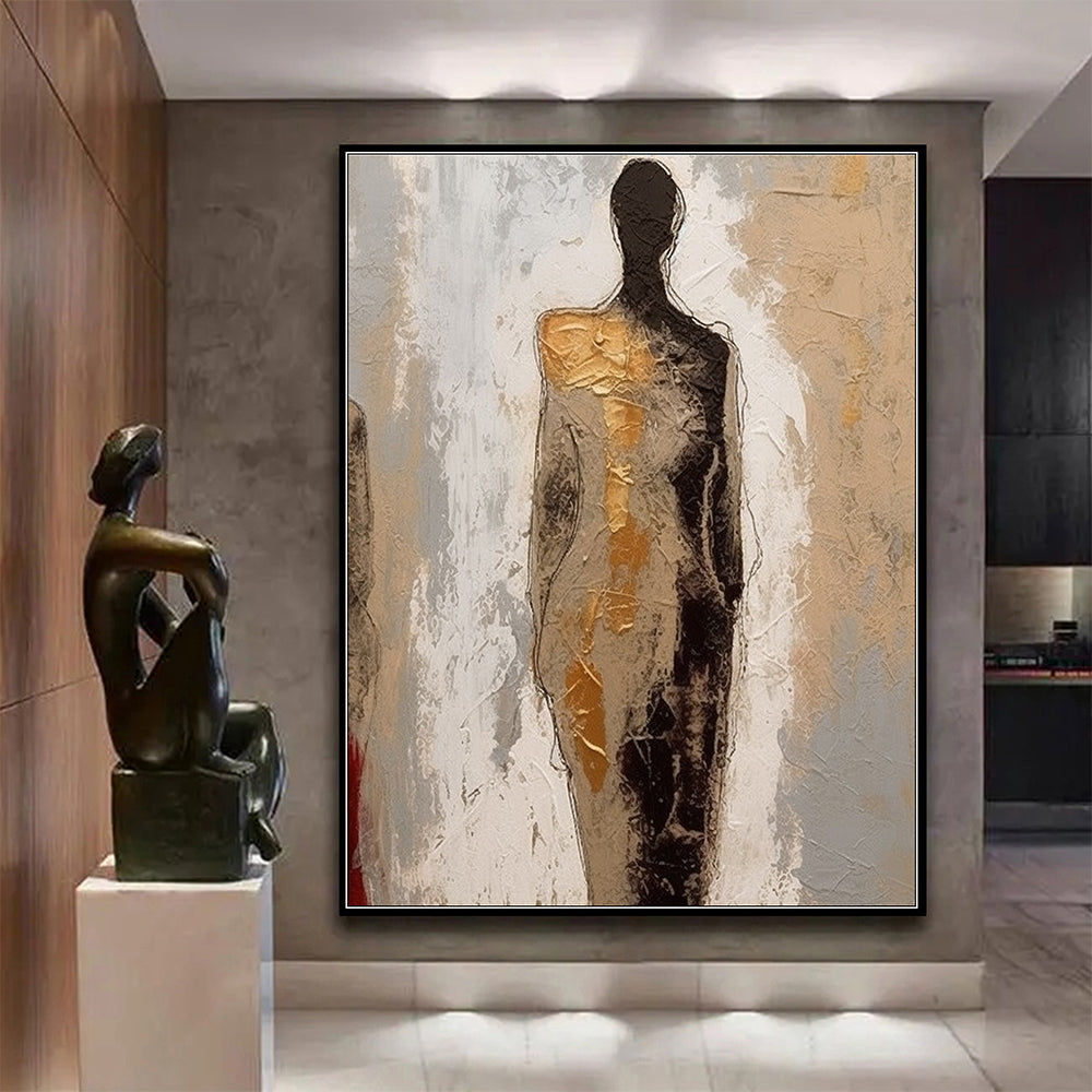 Original Oil Painting Abstract Figures On Canvas -AFP015