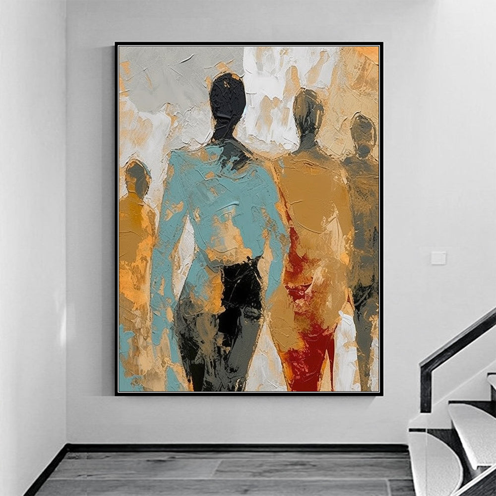 Original Oil Painting Abstract Figures On Canvas -AFP011