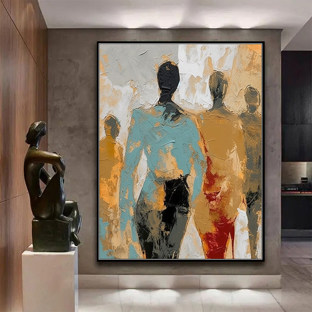 Original Oil Painting Abstract Figures On Canvas -AFP011