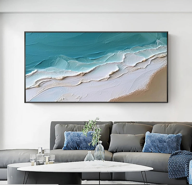 Custom-Blue Ocean Oil Painting on Canvas