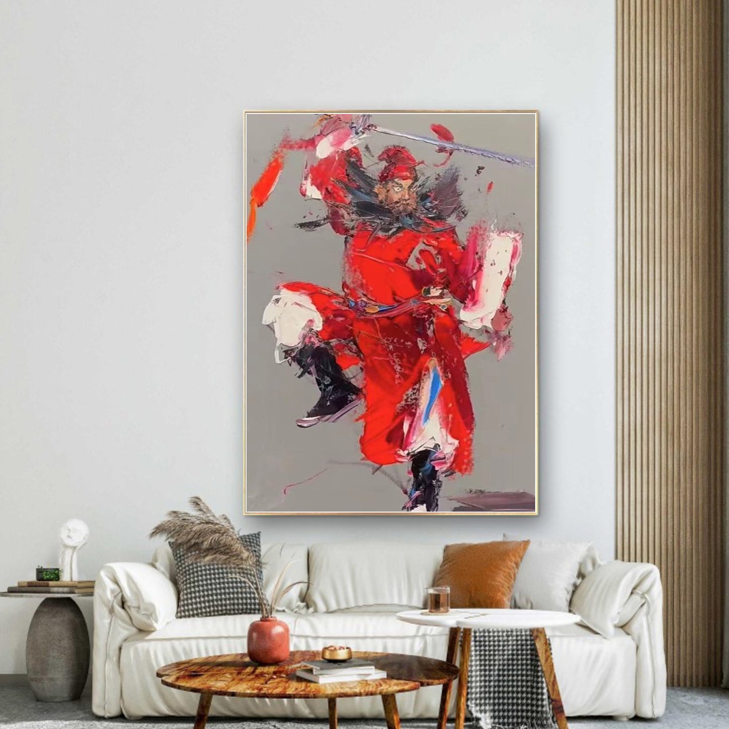 Large Chinese Opera oil painting, heavy textureoil painting, large abstract original palette knife painting , portrait painting, Gift idea