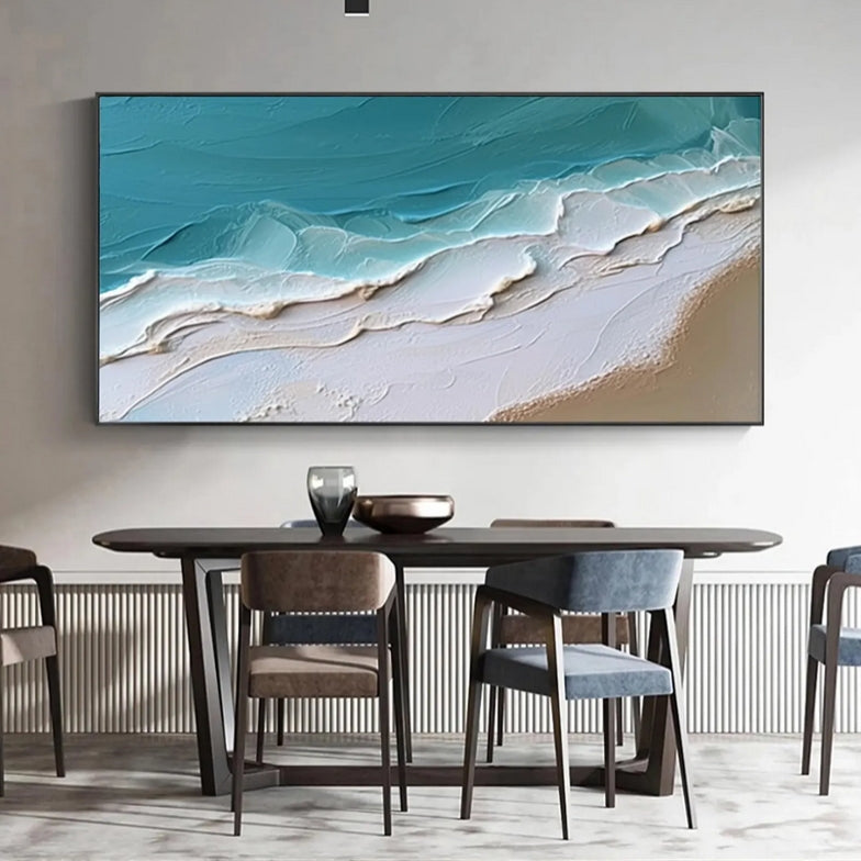 Custom-Blue Ocean Oil Painting on Canvas