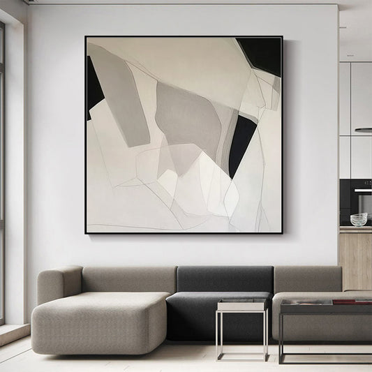 Original Abstract Art Acrylic Paintings Abstract Wall Art Canvas Wall Art For Living room Black and White SKU-BW23-47