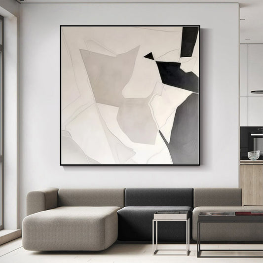 Original Abstract Art Acrylic Paintings Abstract Wall Art Canvas Wall Art For Living room Black and White SKU-BW23-44