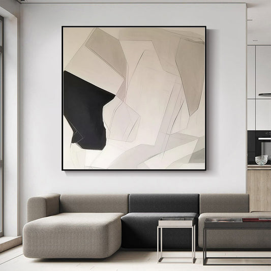 Original Abstract Art Acrylic Paintings Abstract Wall Art Canvas Wall Art For Living room Black and White SKU-BW23-43