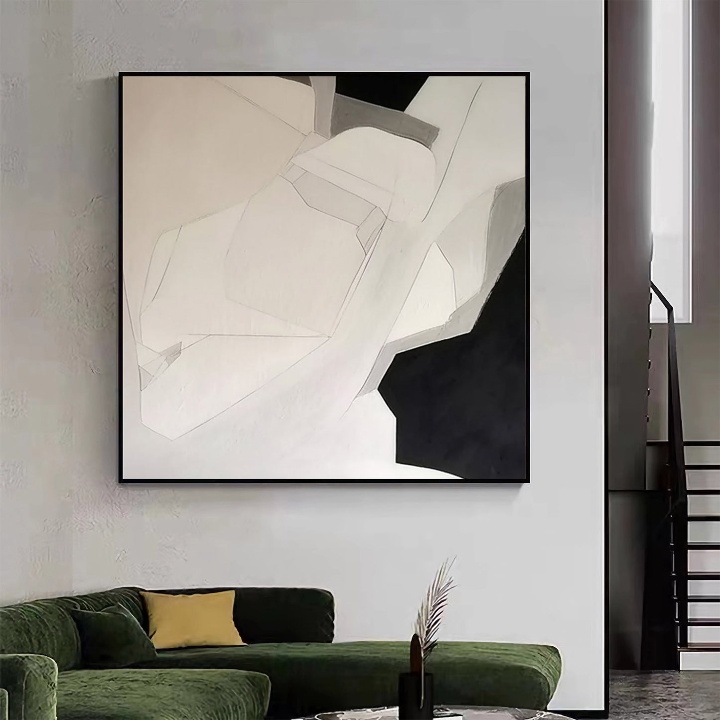 Original Abstract Art Acrylic Paintings Abstract Wall Art Canvas Wall Art For Living room Black and White SKU-BW23-42