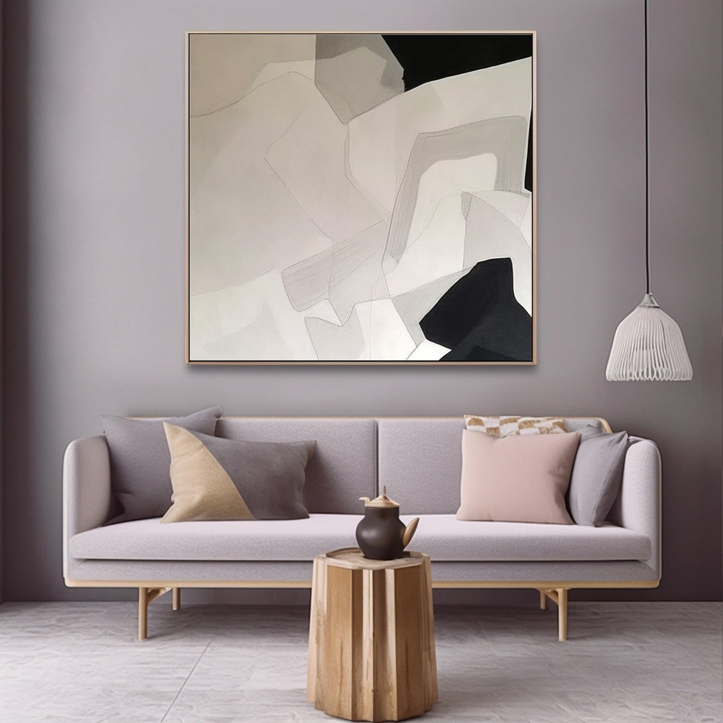 Original Abstract Art Acrylic Paintings Abstract Wall Art Canvas Wall Art For Living room Black and White SKU-BW23-33