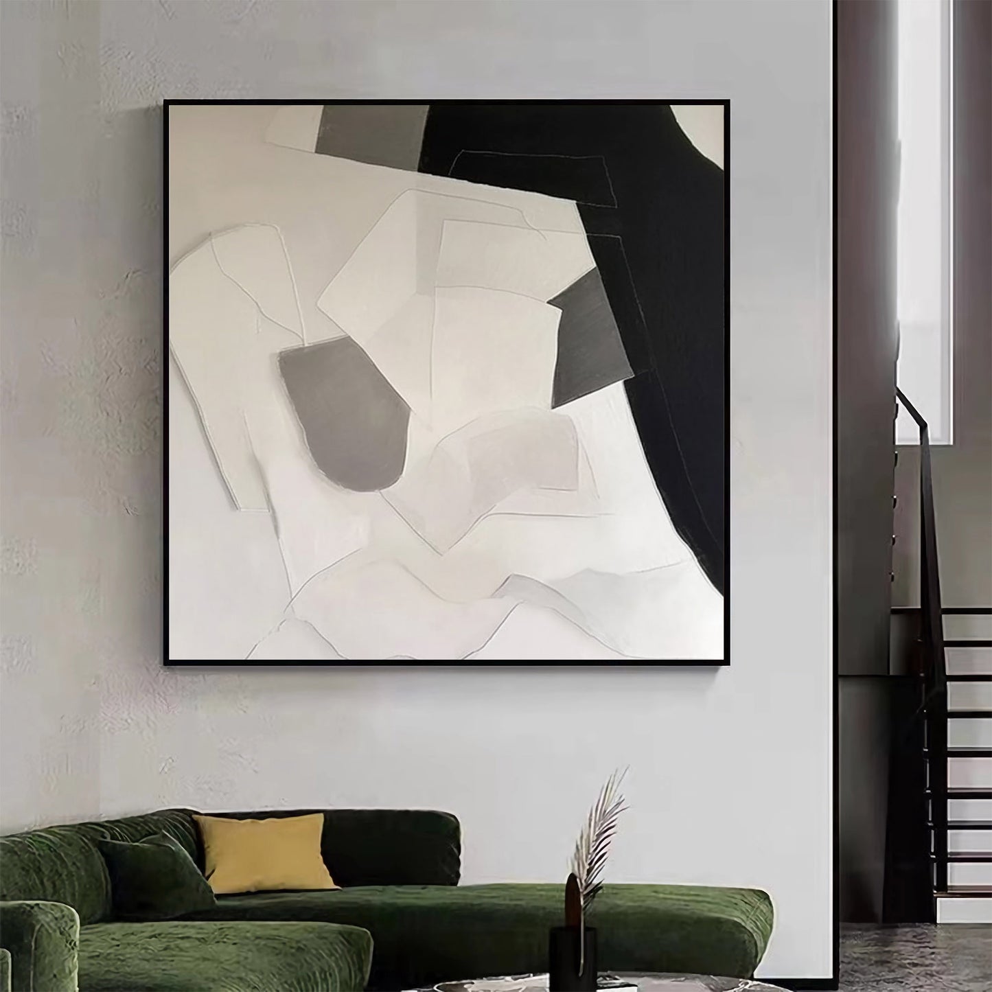 Original Abstract Art Acrylic Paintings Abstract Wall Art Canvas Wall Art For Living room Black and White SKU-BW23-31