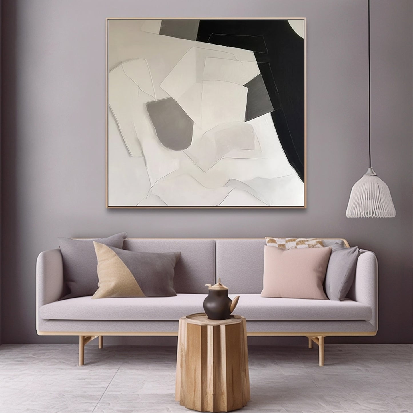 Original Abstract Art Acrylic Paintings Abstract Wall Art Canvas Wall Art For Living room Black and White SKU-BW23-31