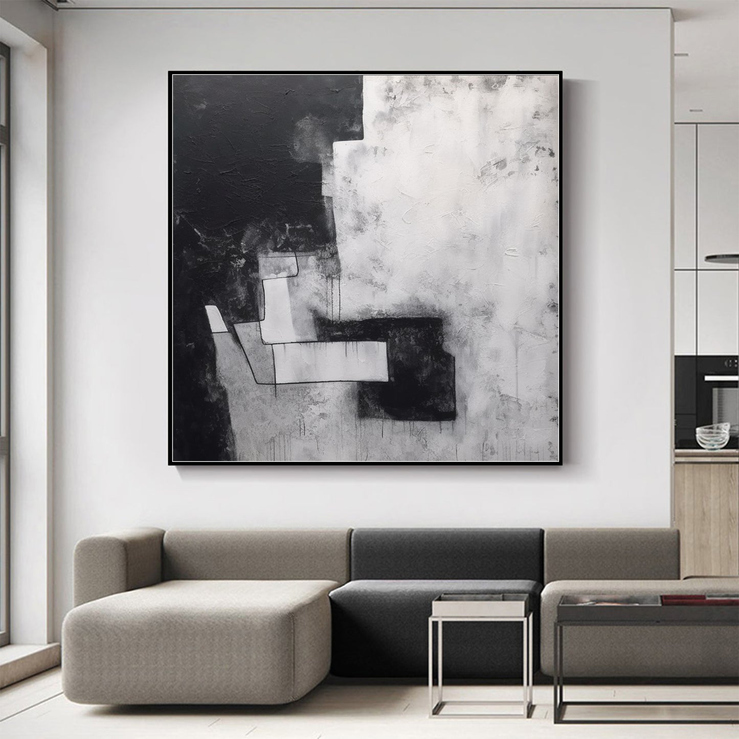 Modern Simple Canvas Wall Art For Living room Black and White #Kb232AC40