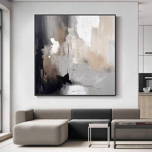 2024 New Abstract art Black and White wall art Textured Wall Art