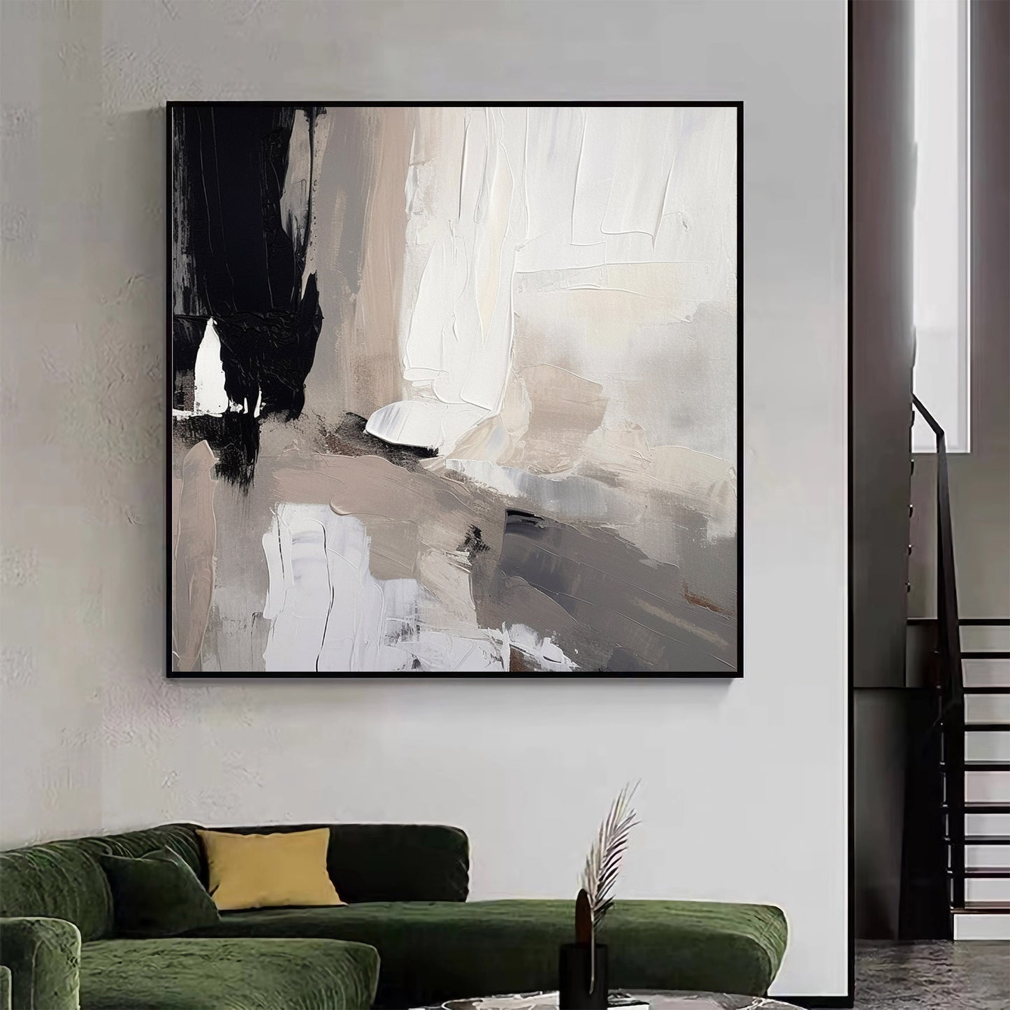 2024 New Abstract art Black and White wall art Dining Room Art