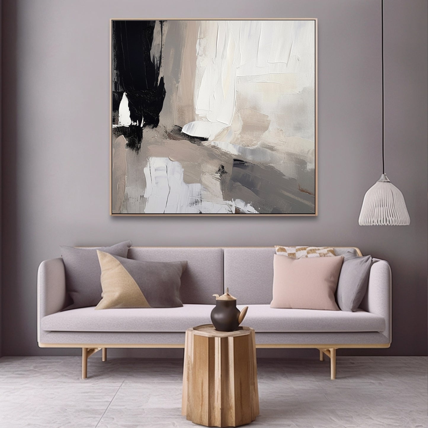 2024 New Abstract art Black and White wall art Dining Room Art