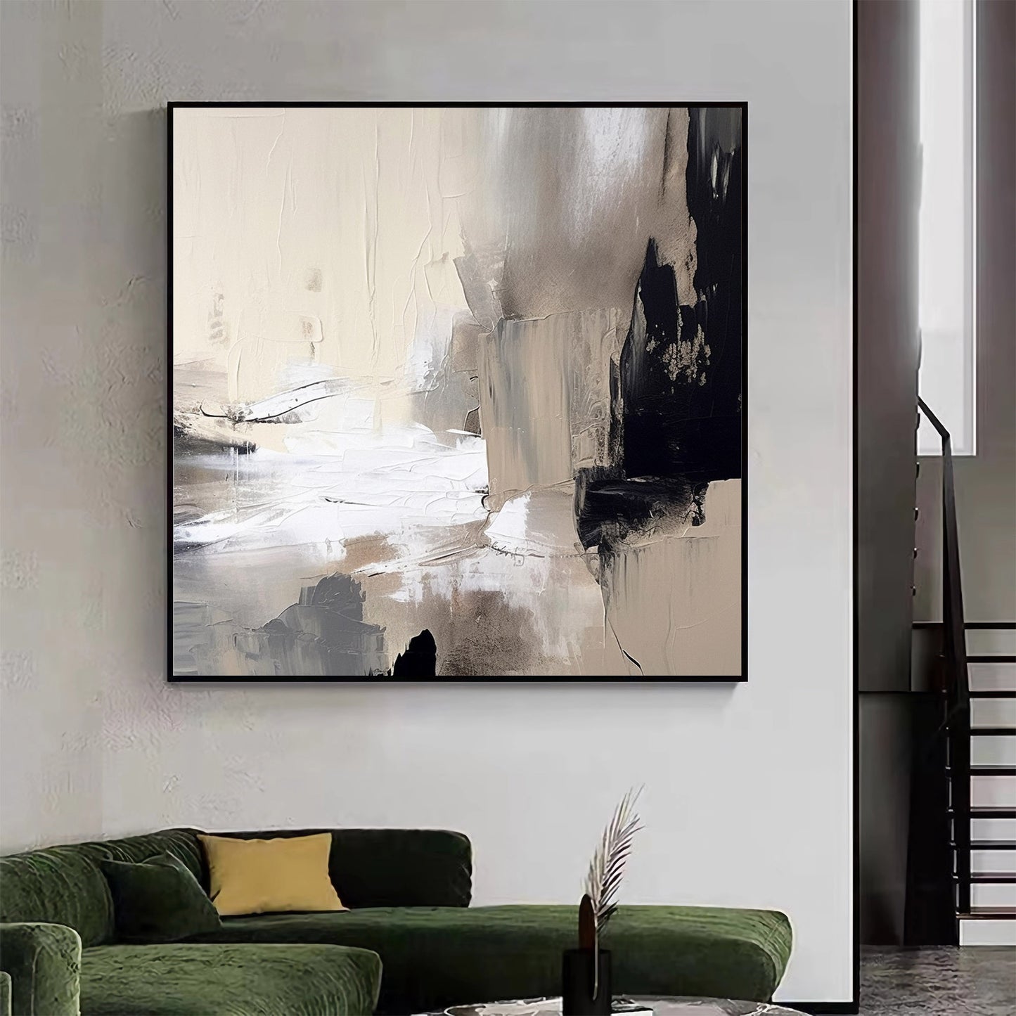 2024 New Black and white Minimalist Painting Textured Wall Art