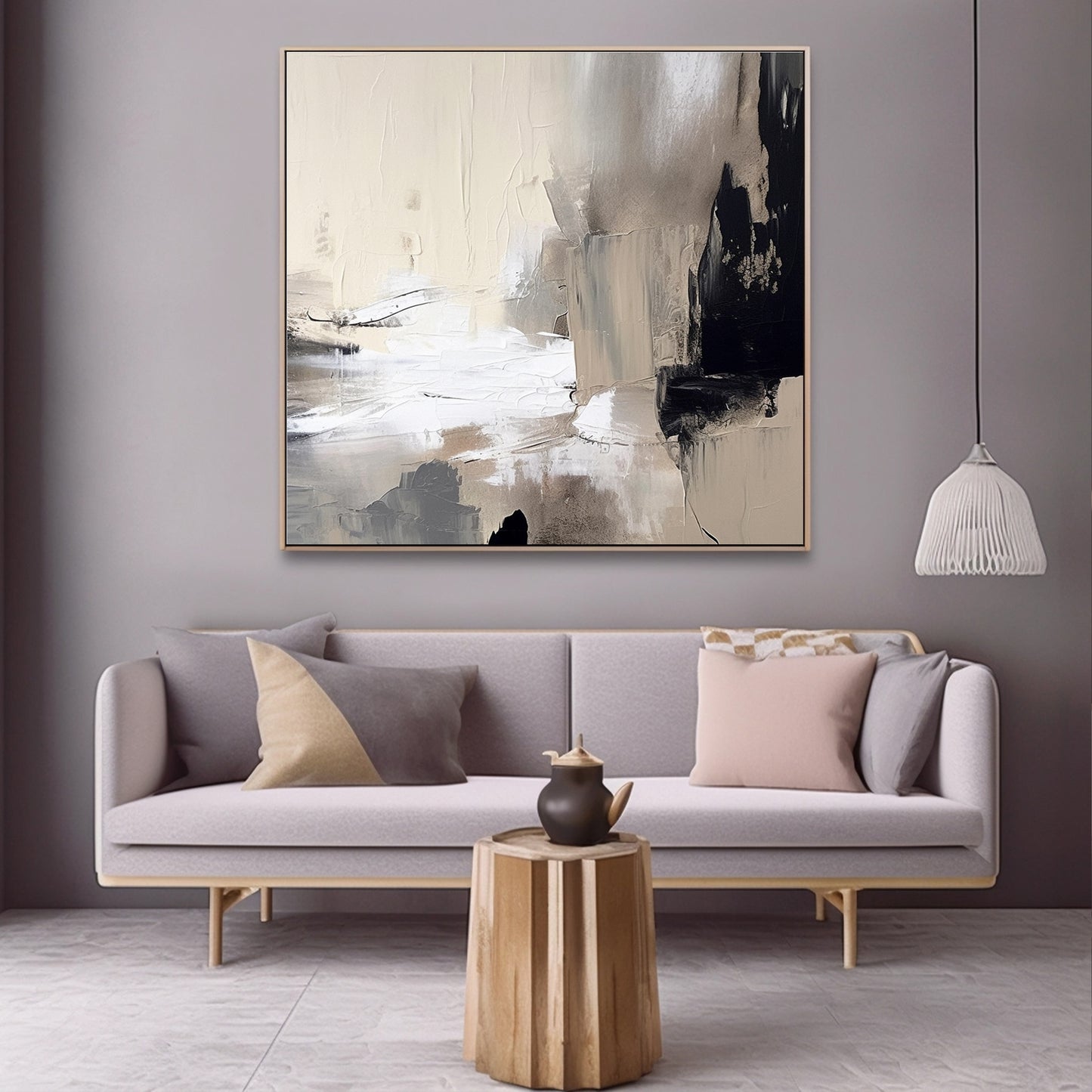 2024 New Black and white Minimalist Painting Textured Wall Art