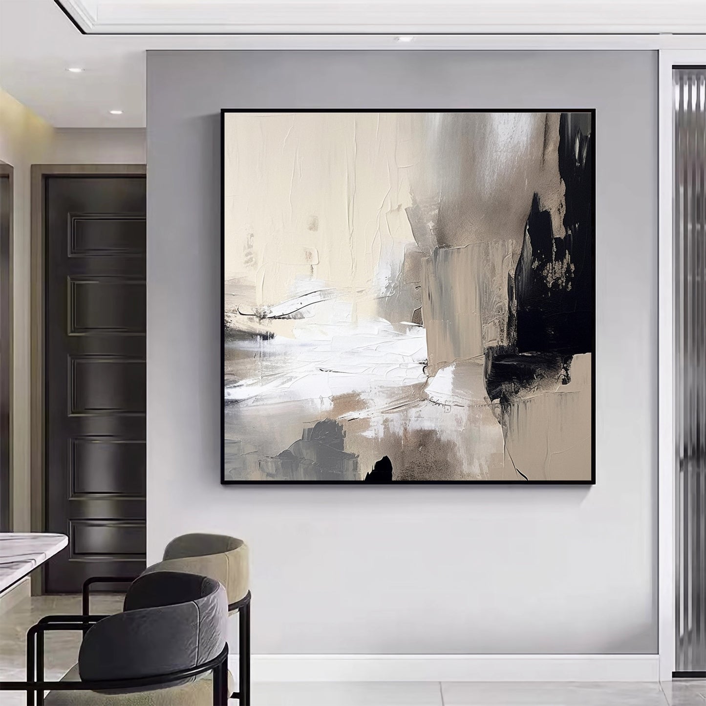 2024 New Black and white Minimalist Painting Textured Wall Art