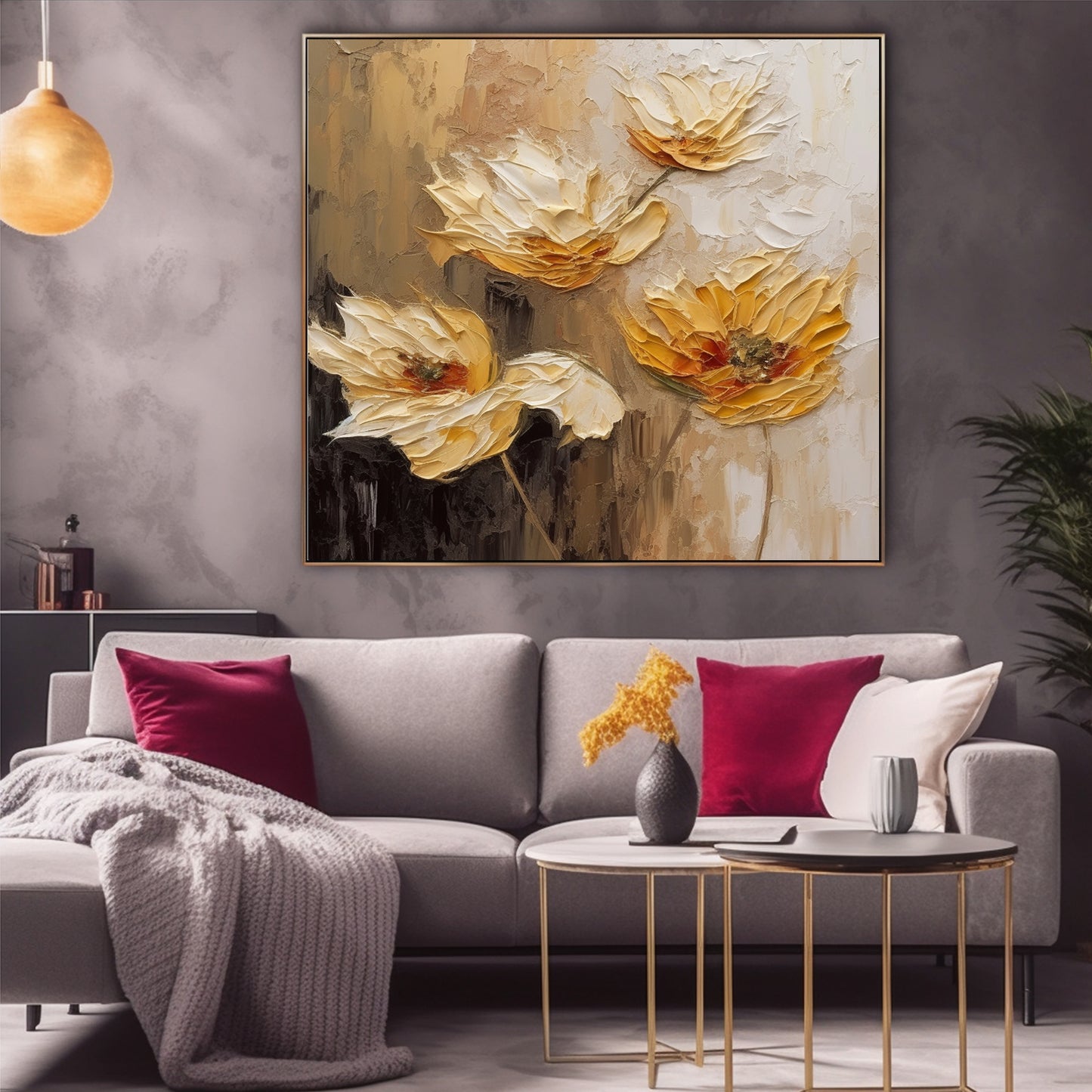 Texture Wall Decor Home Decor Gift Abstract Floral Painting F#BRT2345