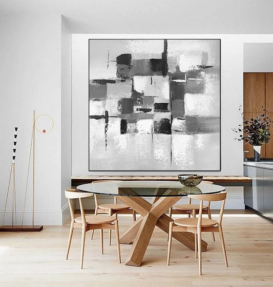 Large wall art abstract, black and white wall art canvas, original abstract canvas art, modern abstract art, modern abstract painting