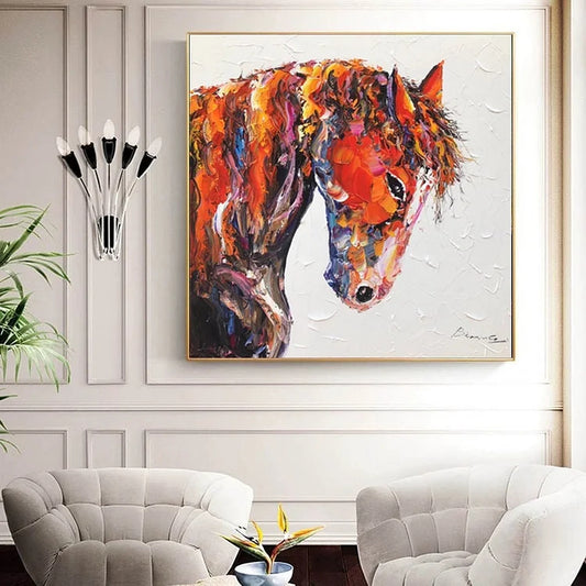 Large Horse Painting Wall Art Large Horse Oil Painting Canvas Art Original Animal Horse Paintings On Canvas