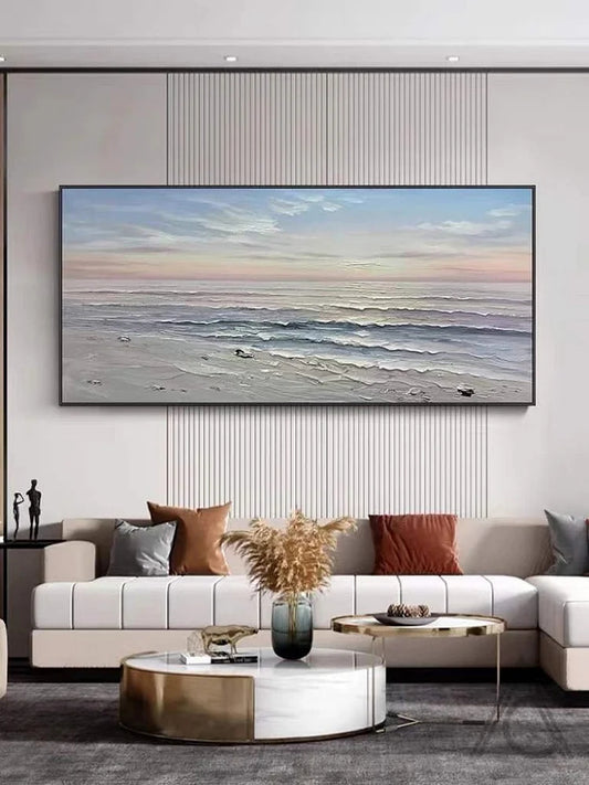 Large Ocean Art Large Beach Painting Seascape Painting Sky And Sea Painting Beach art Ocean painting