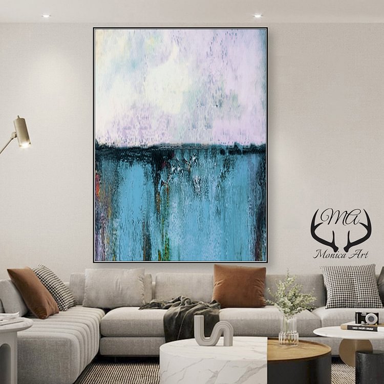 Original abstract canvas acrylic painting, Large wall art decoration, Living room